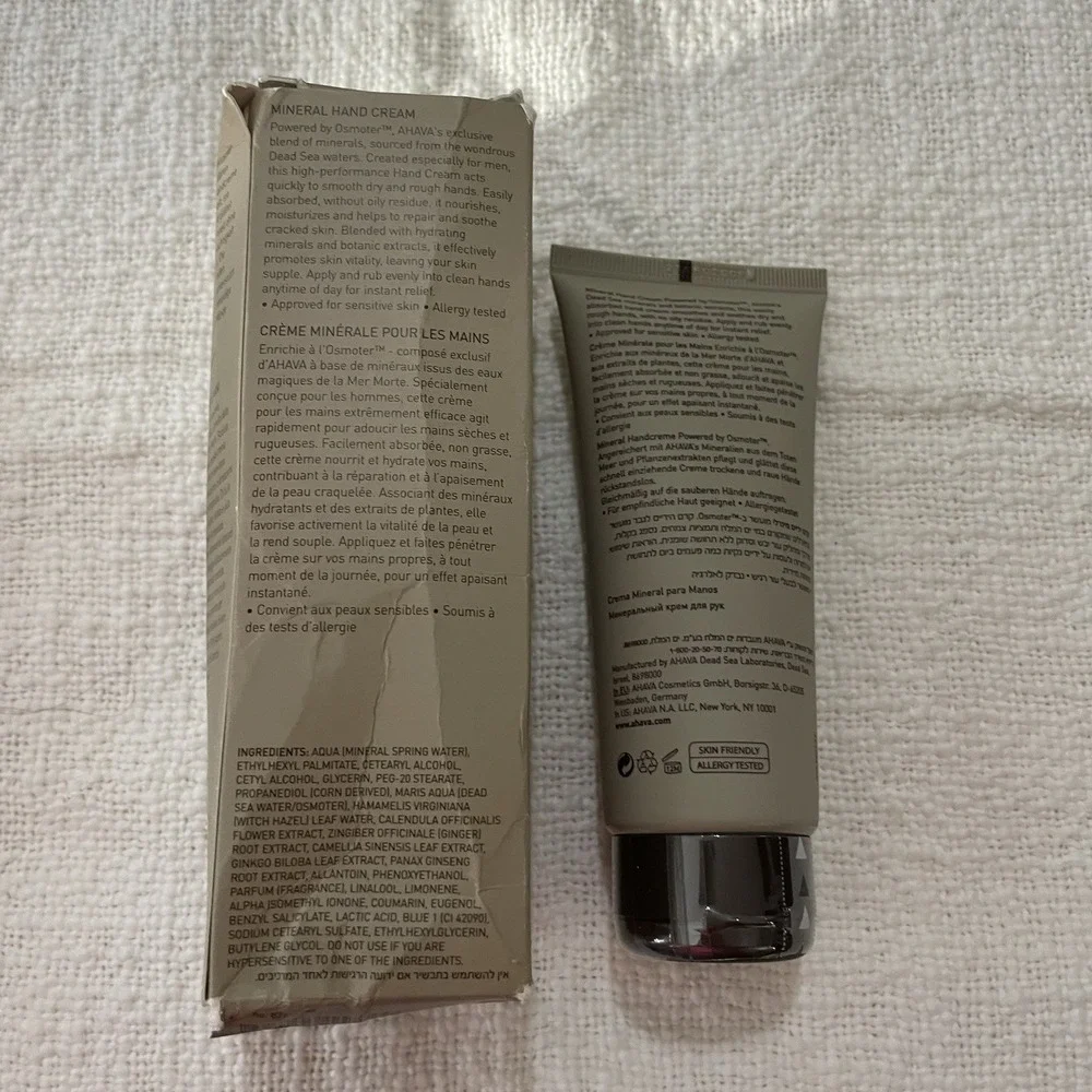 Ahava Time To Energize Mens‎ Mineral Hand Cream Dead Sea 3.4 Oz NEW Gift Spa
